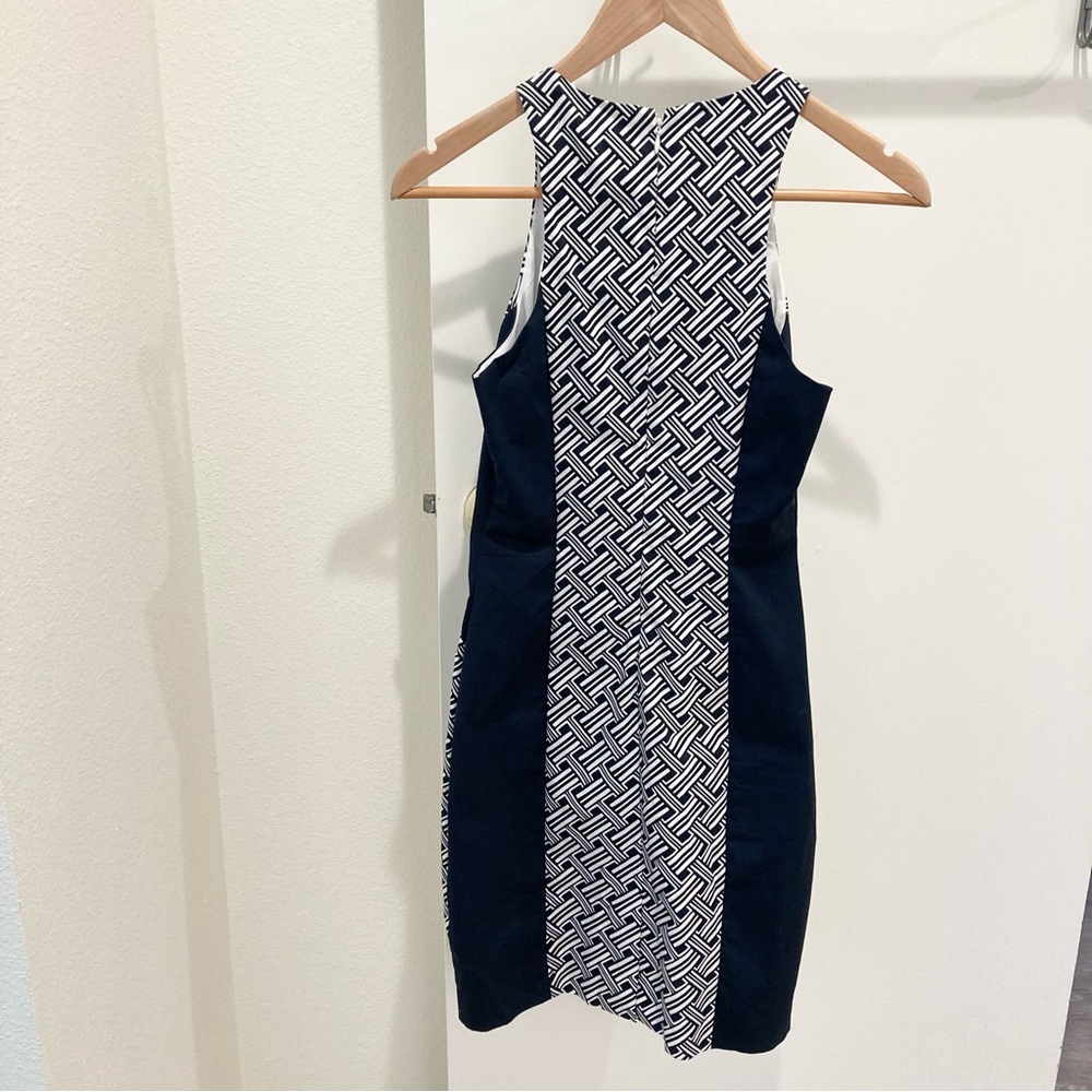 Banana Republic navy and white sheath tank bodycon dress career office occasion - Picture 2 of 16